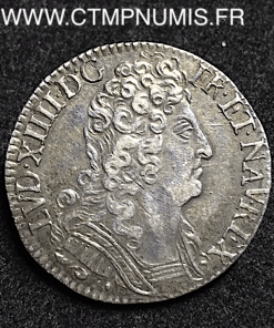 LOUIS XIV 1/4 ECU ARGENT AUX 3 COURONNES 1709 AIX