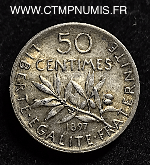 50 CENTIMES ARGENT SEMEUSE 1897 SPL