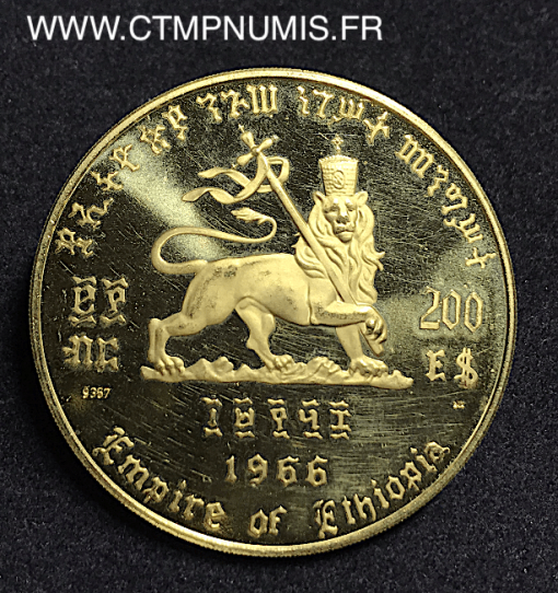 ETHIOPIE 200 DOLLARS OR GROS MODULE 1966