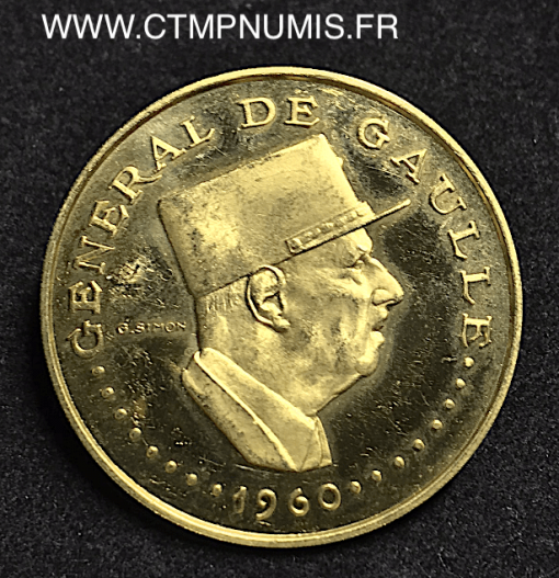 TCHAD 10.000 FRANCS OR GENERAL DE GAULLE 1960