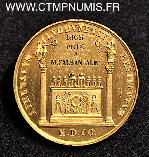 MEDAILLE  OR   AUTEL DE LYON    PAR BARRE  1828