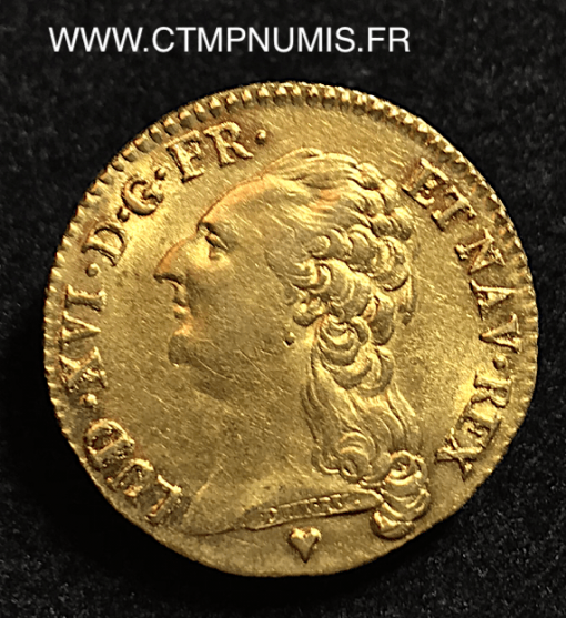 LOUIS XVI LOUIS D'OR BUSTE NU 1786 STRASBOURG