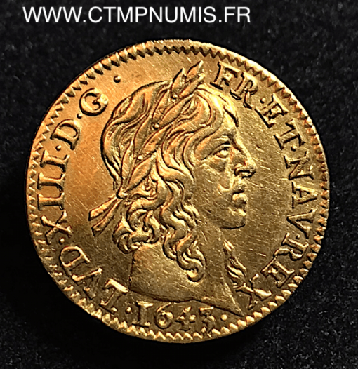 LOUIS XIII DEMI LOUIS OR 1643 A PARIS