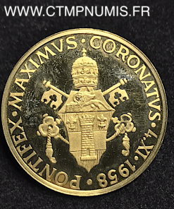 VATICAN MEDAILLE OR JEAN XXIII COURONNE 1958