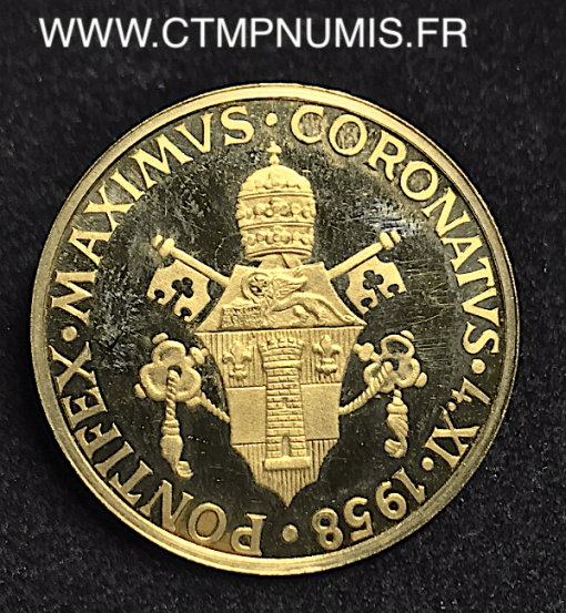 VATICAN MEDAILLE OR JEAN XXIII COURONNE 1958