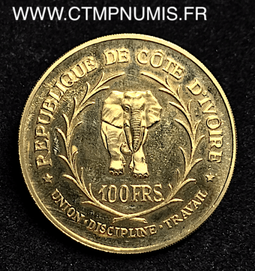 COTE D'IVOIRE 100 FRANCS OR HOUPHOUET 1966