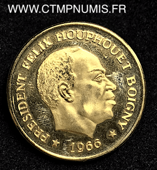 COTE D'IVOIRE 100 FRANCS OR HOUPHOUET 1966
