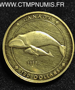 CANADA 100 DOLLARS OR BALEINE 1988