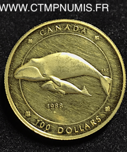 CANADA 100 DOLLARS OR BALEINE 1988 