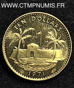 BAHAMAS 10 DOLLARS OR 1971