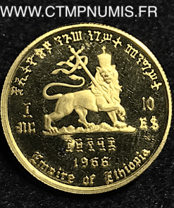 ETHIOPIE 10 DOLLARS OR HALLE SELASSIE 1966