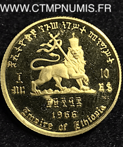 ETHIOPIE 10 DOLLARS OR HALLE SELASSIE  1966