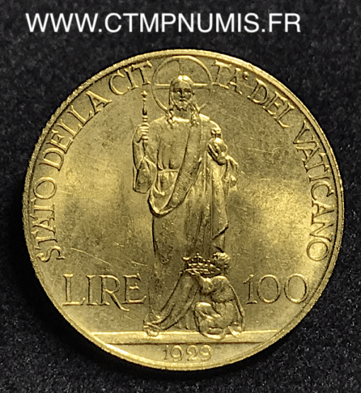 ITALIE VATICAN 100 LIRE OR PIE XI 1929 VIII ROME