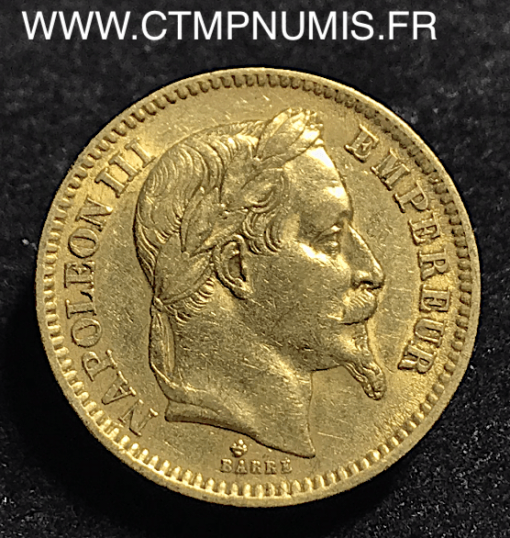 20,FRANCS,OR,NAPOLEON,1864,GRAND,BB,STRASBOURG,