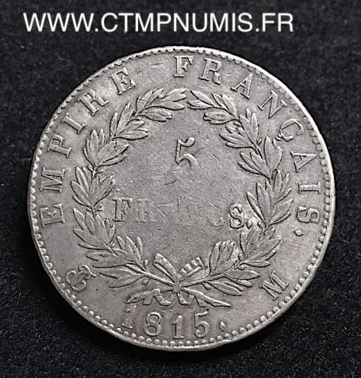 5 FRANCS  ARGENT  CENT-JOURS 1815  TOULOUSE