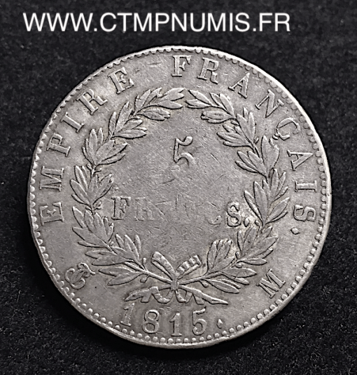 5 FRANCS ARGENT CENT-JOURS 1815 TOULOUSE