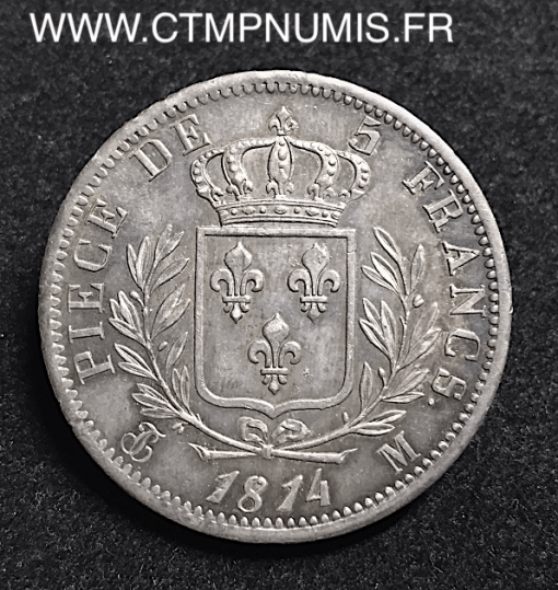 5 FRANCS ARGENT BUSTE HABILLE 1814 TOULOUSE