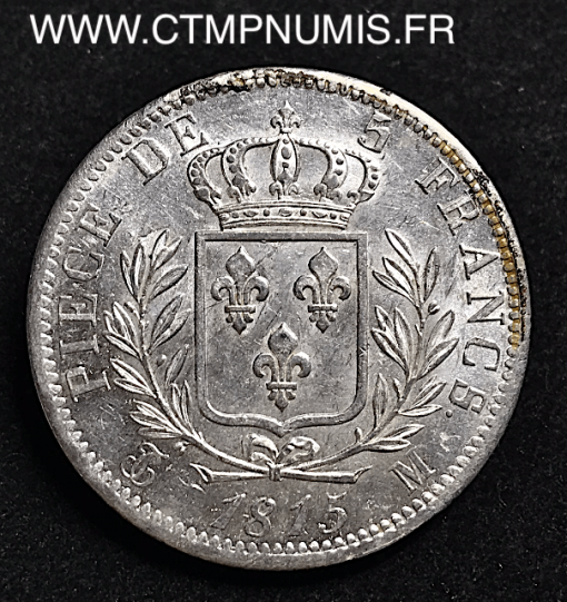 5 FRANCS ARGENT LOUIS XVIII  1815 M  TOULOUSE