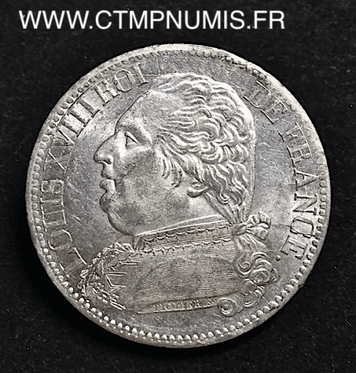 5 FRANCS ARGENT LOUIS XVIII 1815 M TOULOUSE