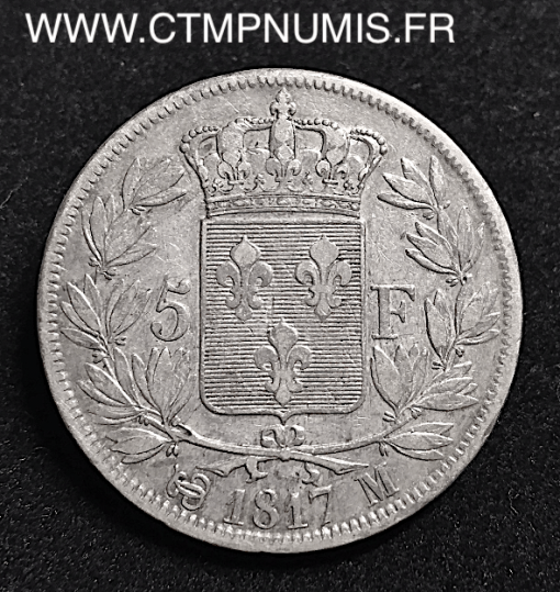 5 FRANCS  ARGENT LOUIS XVIII  1817 M  TOULOUSE