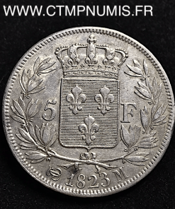 5 FRANCS ARGENT LOUIS XVIII  1823 M TOULOUSE