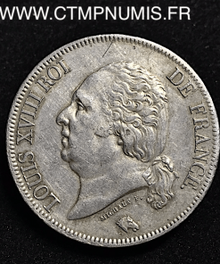 5 FRANCS ARGENT LOUIS XVIII 1823 M TOULOUSE