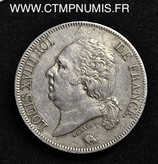 5 FRANCS ARGENT LOUIS XVIII  1823 M TOULOUSE