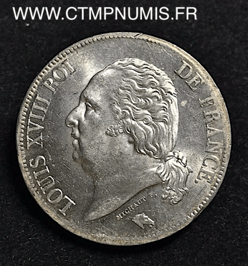 5 FRANCS ARGENT LOUIS XVIII  1824 M TOULOUSE