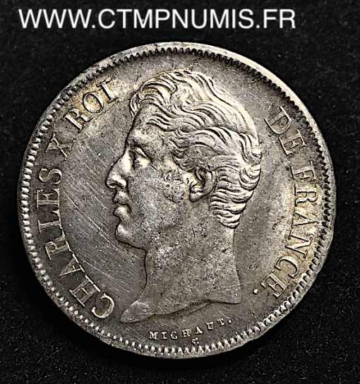 5 FRANCS ARGENT CHARLES X 1827 M TOULOUSE