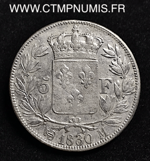 5 FRANCS ARGENT CHARLES X 1830 M TOULOUSE