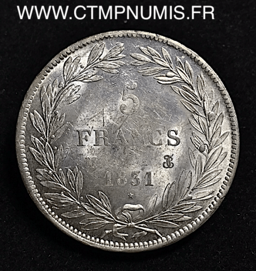 5 FRANCS ARGENTLOUIS PHILIPPE I° 1831 M  TOULOUSE