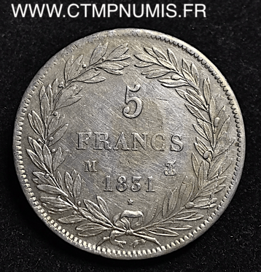 5,FRANCS,ARGENT,LOUIS,PHILIPPE,1831,TOULOUSE