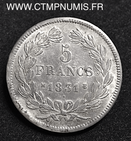 ,5,FRANCS,ARGENT,LOUIS,PHILIPPE,1831,TOULOUSE