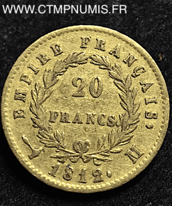 ,20,FRANCS,OR,NAPOLEON,EMPIRE,1812,TOULOUSE,