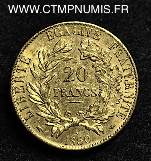 ,20,FRANCS,OR,CERES,1850,A,PARIS,TTB+,