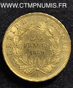 ,20,FRANCS,OR,NAPOLEON,1858,A,PARIS,SUP,