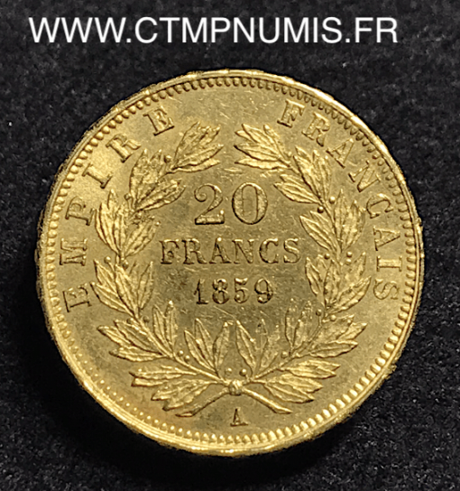 ,20,FRANCS,OR,NAPOLEON,1858,A,PARIS,SUP,
