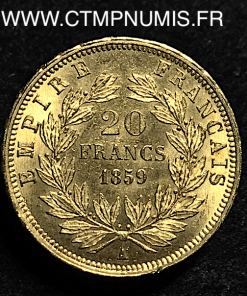 ,20,FRANCS,OR,NAPOLEON,1859,A,PARIS,SUP,