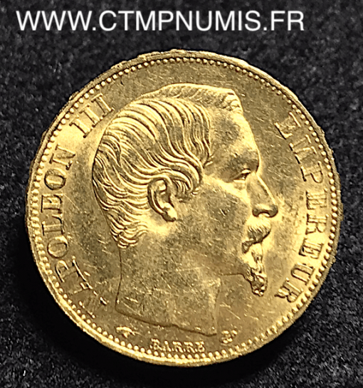 ,20,FRANCS,OR,NAPOLEON,1855,A,PARIS,SUP,