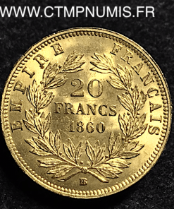 ,20,FRANCS,OR,NAPOLEON,1860,BB,STRASBOURG