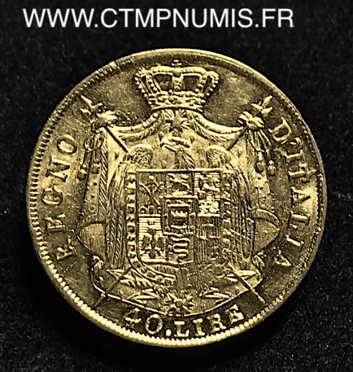 ,40,LIRE,OR,NAPOLEON,ROI,ITALIE,1809,MILAN,