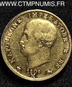 ,40,LIRE,OR,NAPOLEON,ROI,ITALIE,1809,MILAN,