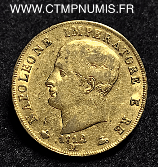 ,40,LIRE,OR,NAPOLEON,ITALIE 1812,MILAN,AGUZZI,