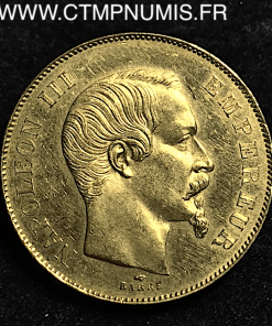 ,50,FRANCS,OR,NAPOLEON,III,TETE,NUE,1855,PARIS,