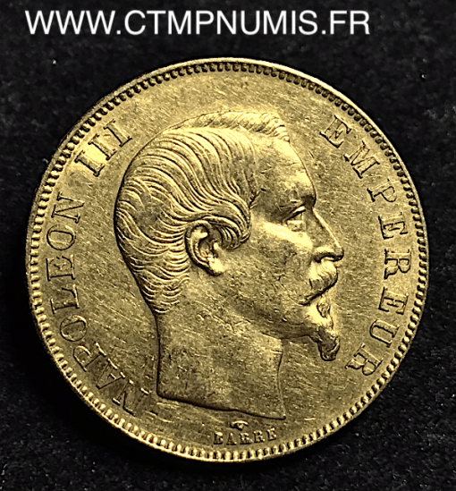 50,FRANCS,OR,NAPOLEON,III,TETE,NUE,1859,PARIS,