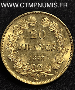 20,FRANCS,OR,LOUIS,PHILIPPE,I°,1848,A,PARIS,SPL