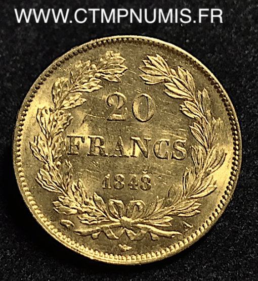 20,FRANCS,OR,LOUIS,PHILIPPE,I°,1848,A,PARIS,SPL