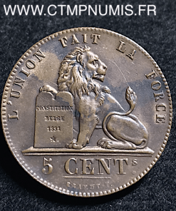 ,BELGIQUE,5,CENTIMES,LEOPOLD,I°,1850,SUP,