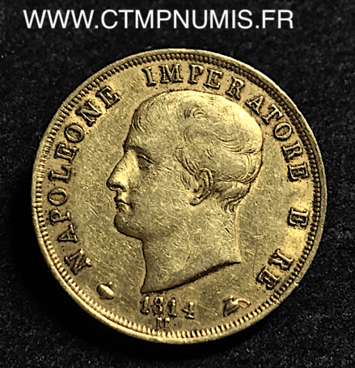 ,ITALIE,40,LIRE,NAPOLEON,I°,ROI,1814,M,MILAN,