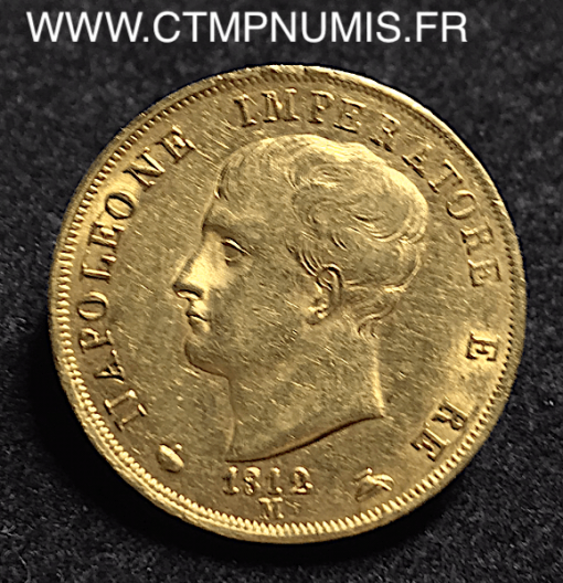 ,ITALIE,40,LIRE,NAPOLEON,I°,ROI,1812,M,MILAN,SUP,